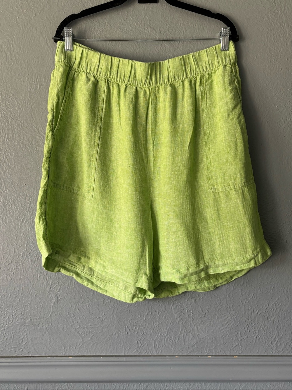 C&C California Lime Green Linen Pull-On Shorts XL